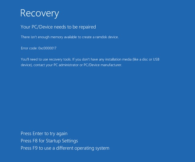 How to Fix Windows 10 Upgrade Error 0xc0000017