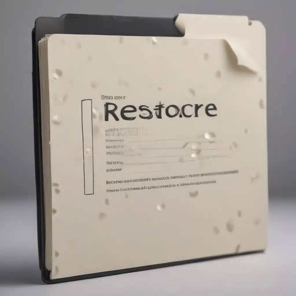 Restore erased or damaged files