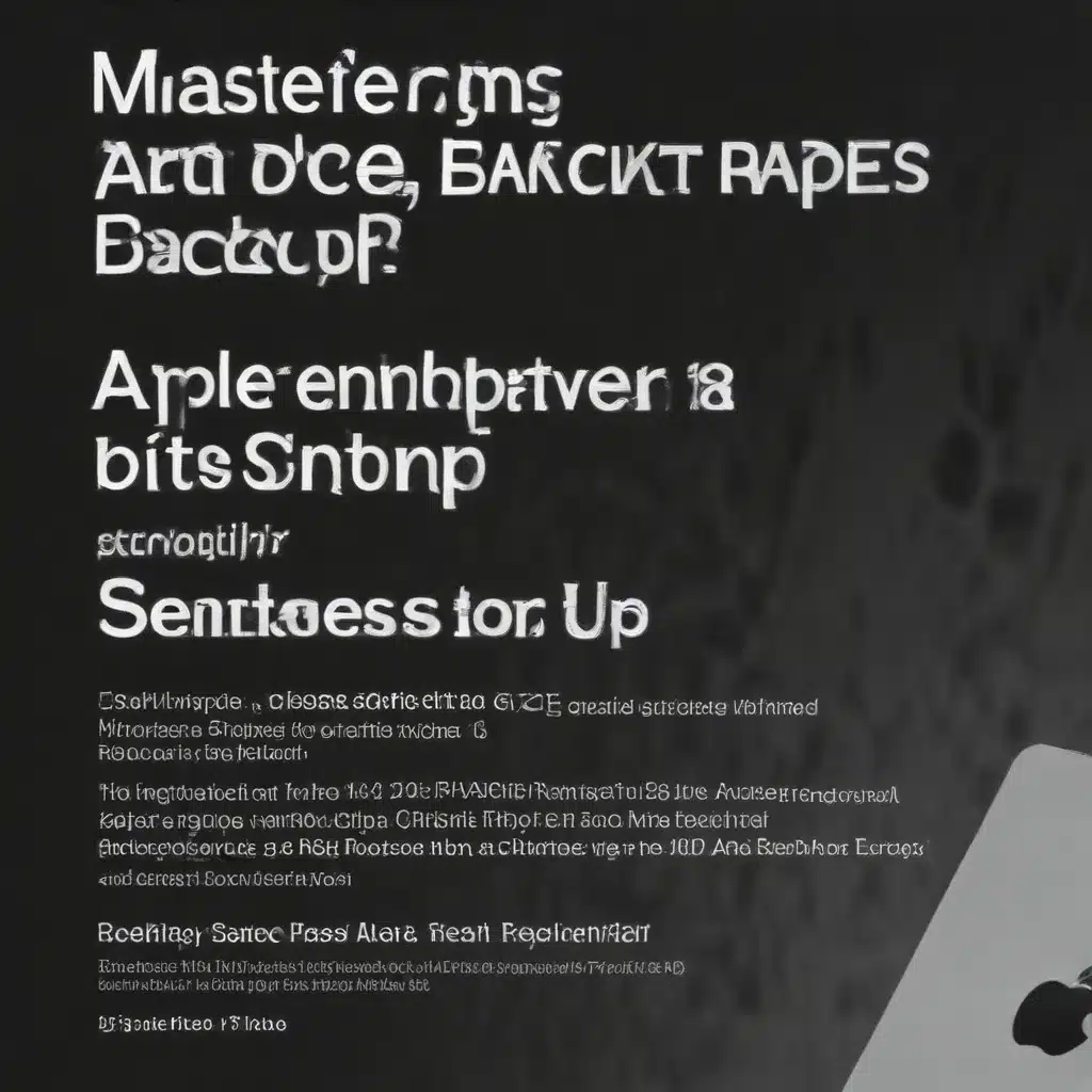 Mastering the Art of Apple Device Backups: Strategies and Techniques for Seamless Data Protection, Restoration, and Disaster Recovery